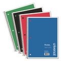 Universal Wirebound Notebook, 1 Sub, Wide/Legal, Assorted, 10.5 x 8, 70 Sht, PK4 UNV66624